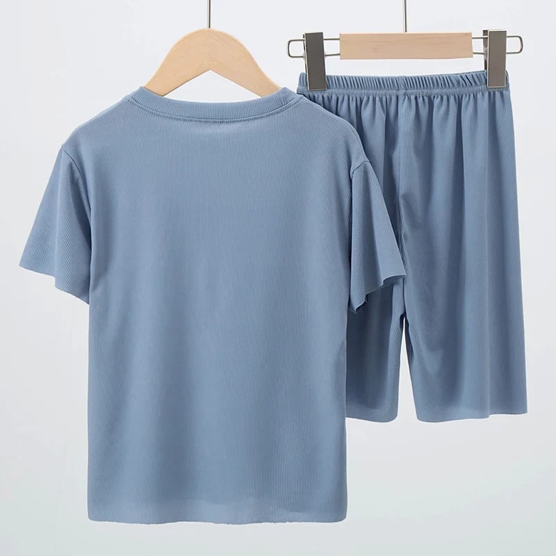 Pijama Infantil Verão Seda Gelo TinySteps: Conforto e Frescor para Noites Mágicas de Meninos e Meninas 4