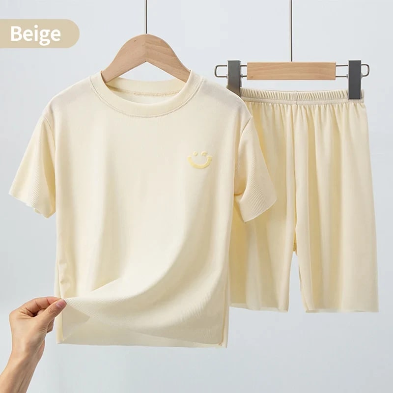 Pijama Infantil Verão Seda Gelo TinySteps: Conforto e Frescor para Noites Mágicas de Meninos e Meninas 9