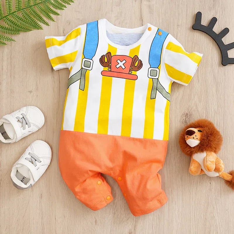 Macacão Bebê Algodão Manga Curta Unissex Estilo Anime TinySteps - Conforto e Fofura de 0 a 18 Meses 12