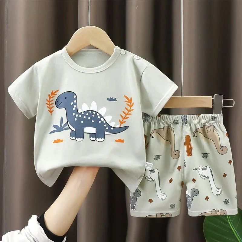 Conjunto Infantil TinySteps Verão Unissex: Camiseta Algodão e Shorts Macio para Meninos e Meninas 2