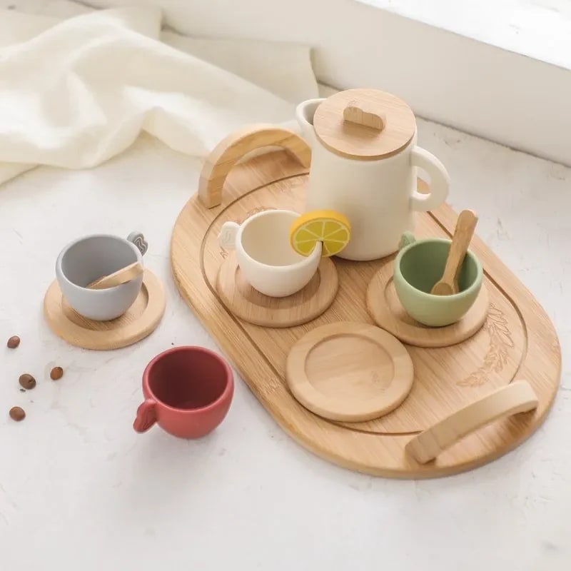 Brinquedo Montessori de Madeira TinySteps: Chá da Tarde, Quebra-Cabeça e Blocos Educativos para Bebês 2