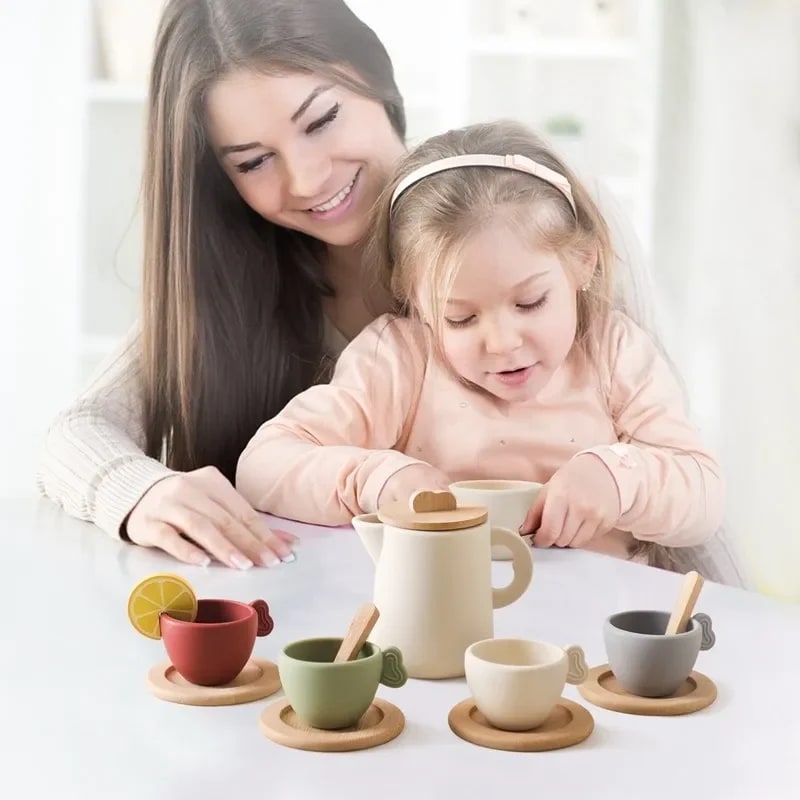 Brinquedo Montessori de Madeira TinySteps: Chá da Tarde, Quebra-Cabeça e Blocos Educativos para Bebês 5