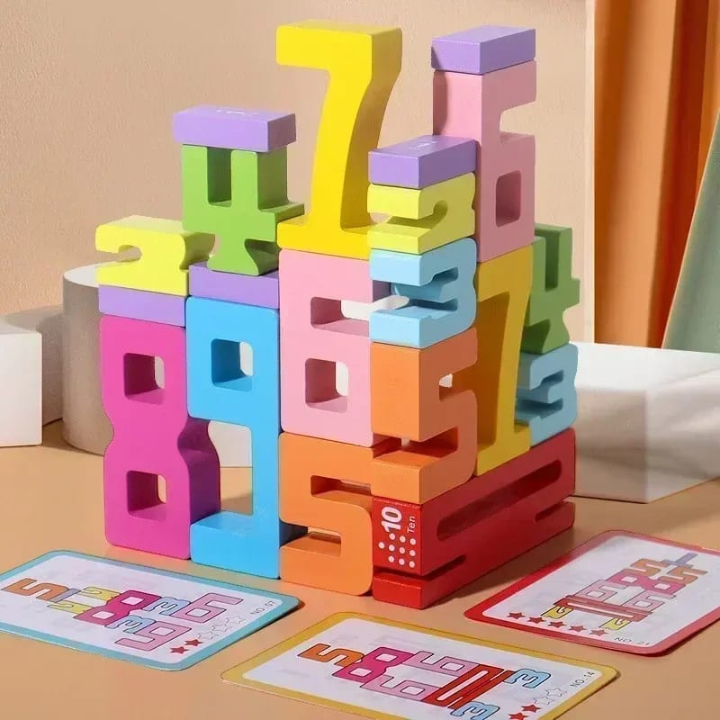 Blocos de Equilíbrio TinySteps: Quebra-Cabeça 3D Educativo de Madeira para Desenvolvimento Infantil