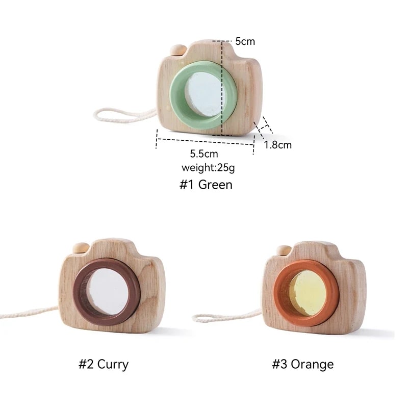 Blocos de Madeira Montessori e Mini Câmera TinySteps: Brinquedo Educativo para Bebês e Crianças 6