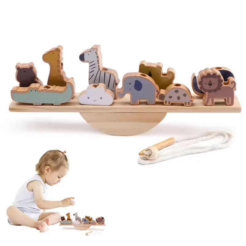 Brinquedo de Equilíbrio Montessori Estrelas e Luas em Madeira TinySteps – Estimula o Desenvolvimento Infantil — imagem 1