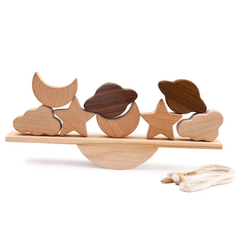 Brinquedo de Equilíbrio Montessori Estrelas e Luas em Madeira TinySteps – Estimula o Desenvolvimento Infantil 7