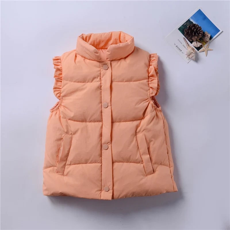 Colete Puffer Infantil TinySteps Menina: Aconchego e Estilo para o Inverno de 2 a 10 Anos 8