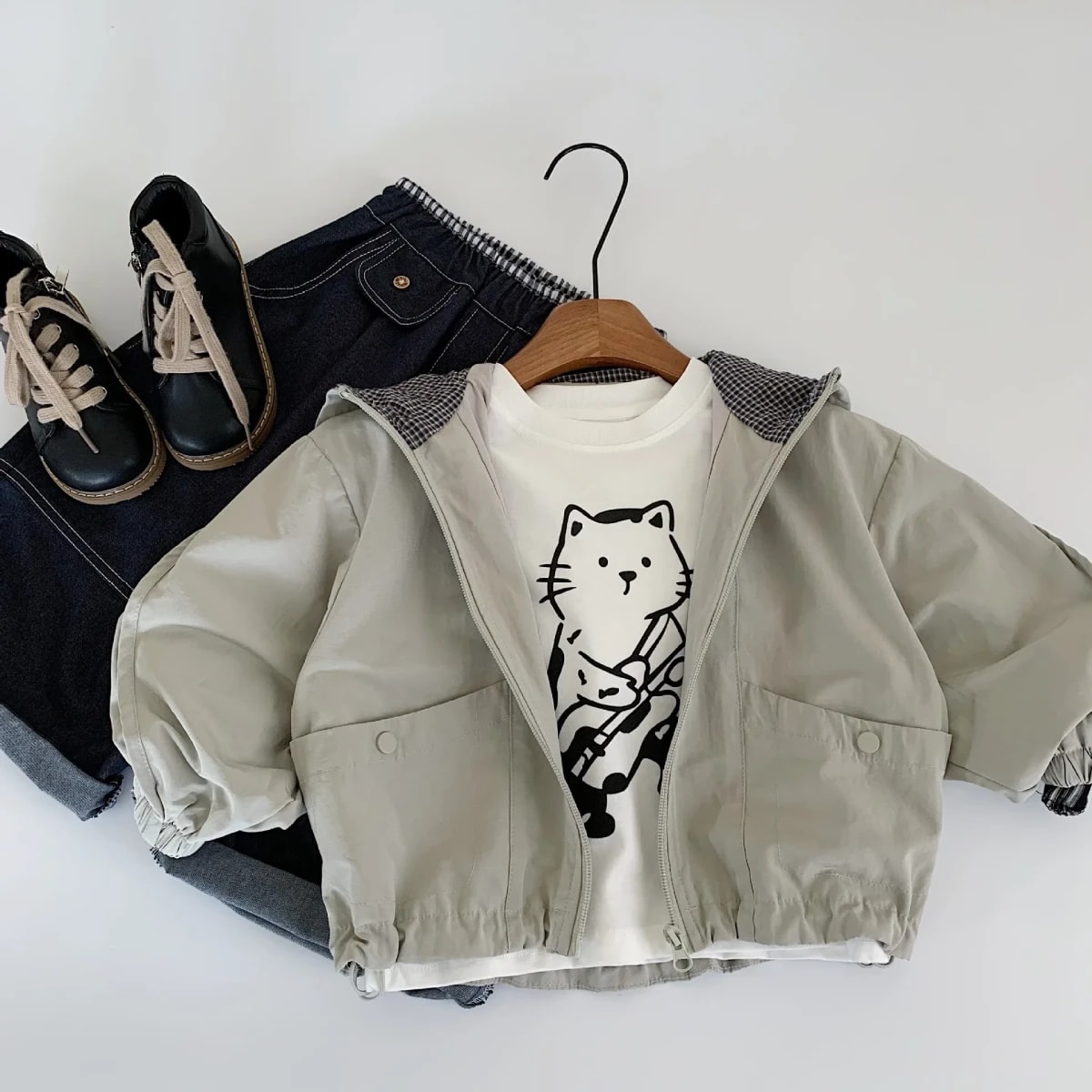 Casaco Infantil Masculino TinySteps: Jaqueta Casual Outono Coreana com Capuz para Meninos 4