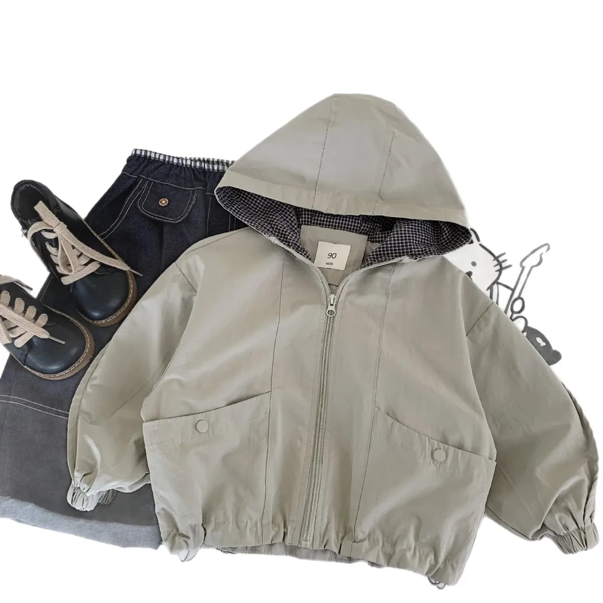 Casaco Infantil Masculino TinySteps: Jaqueta Casual Outono Coreana com Capuz para Meninos 5