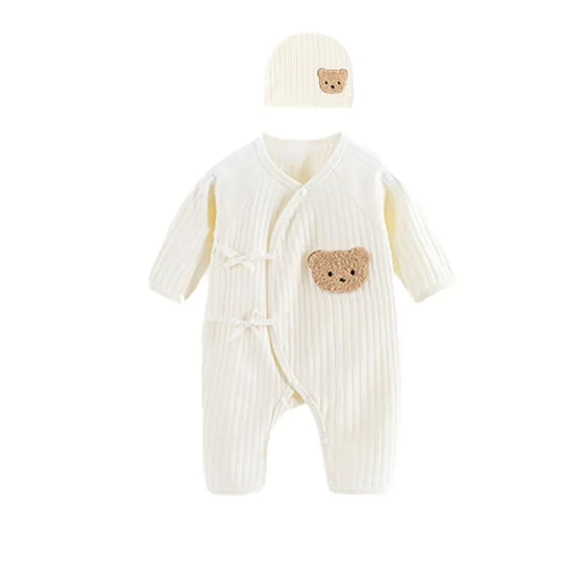 Macacão Bebê TinySteps Tricô Algodão Manga Longa Unissex | Conforto Macio 0-6 Meses para Todas Estações 9