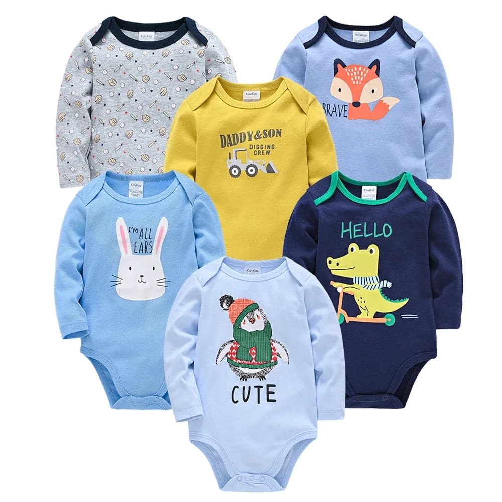 Kit Body Manga Longa Bebê 100% Algodão TinySteps | Conforto e Estilo para Recém-Nascidos 0-12 Meses 5