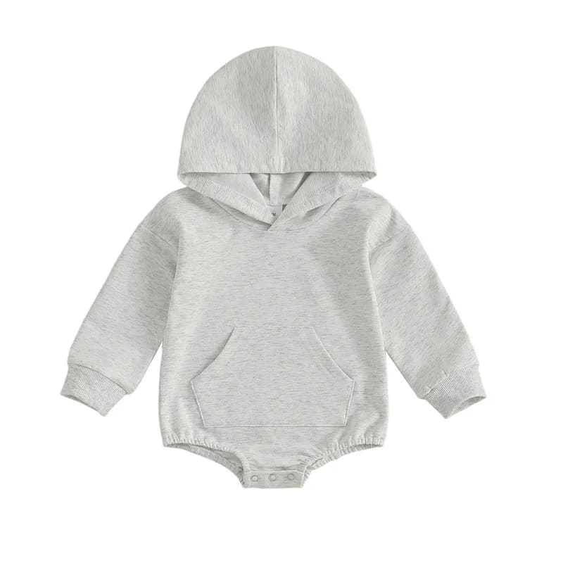 Macacão Bebê TinySteps Unissex com Capuz e Bolso Frontal - Conforto para Primavera e Outono 8