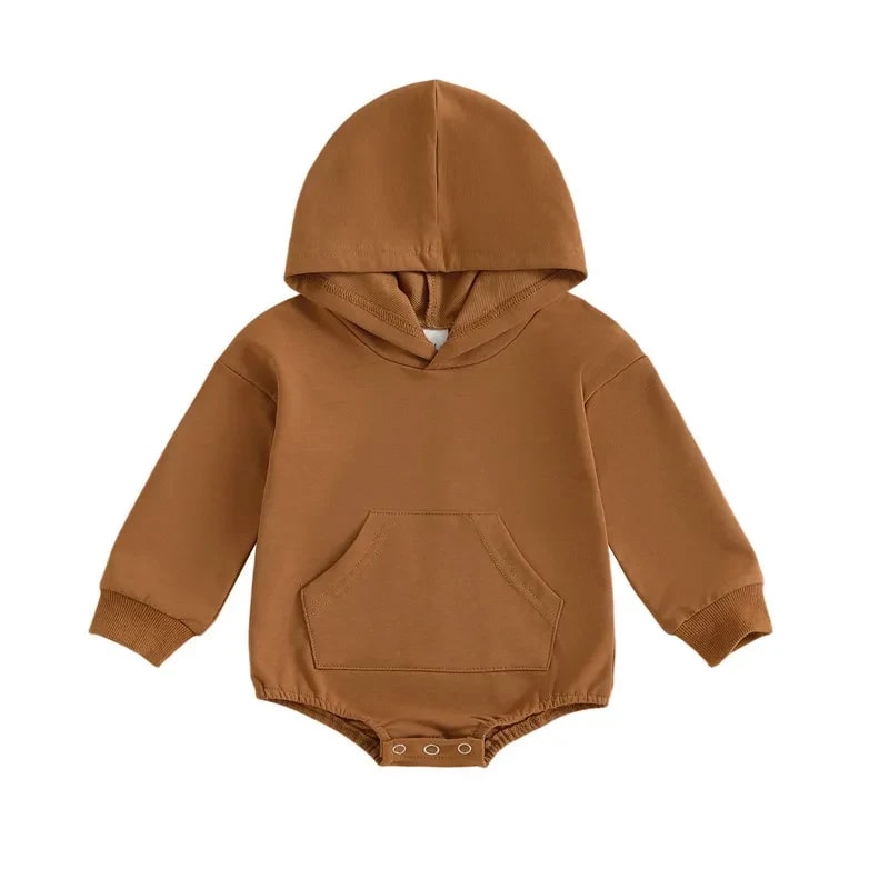 Macacão Bebê TinySteps Unissex com Capuz e Bolso Frontal - Conforto para Primavera e Outono 9