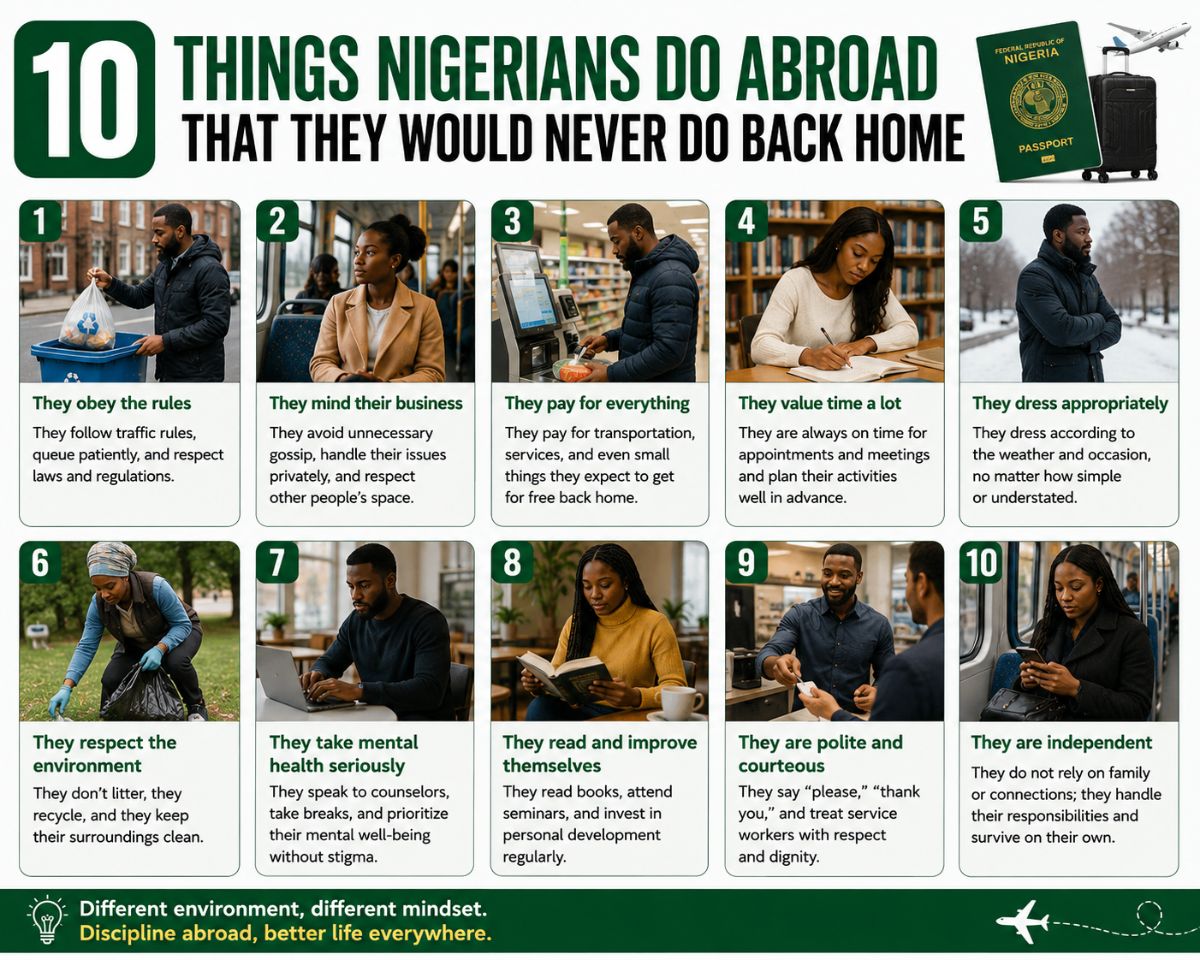 10 Things Nigerians Do Abroad That They Would Never Do Back Home