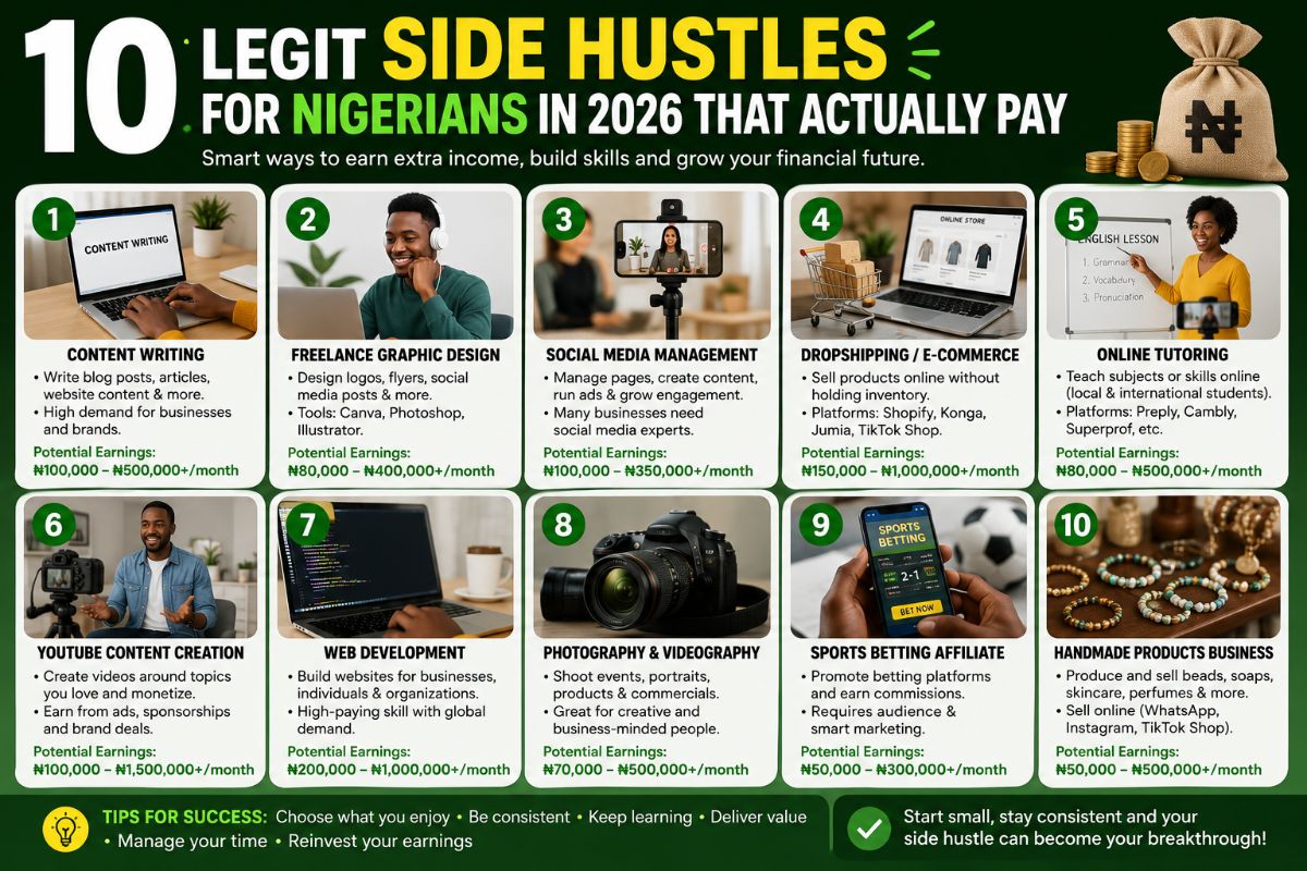 10 Legit Side Hustles for Nigerians in 2026 That Actually Pay
