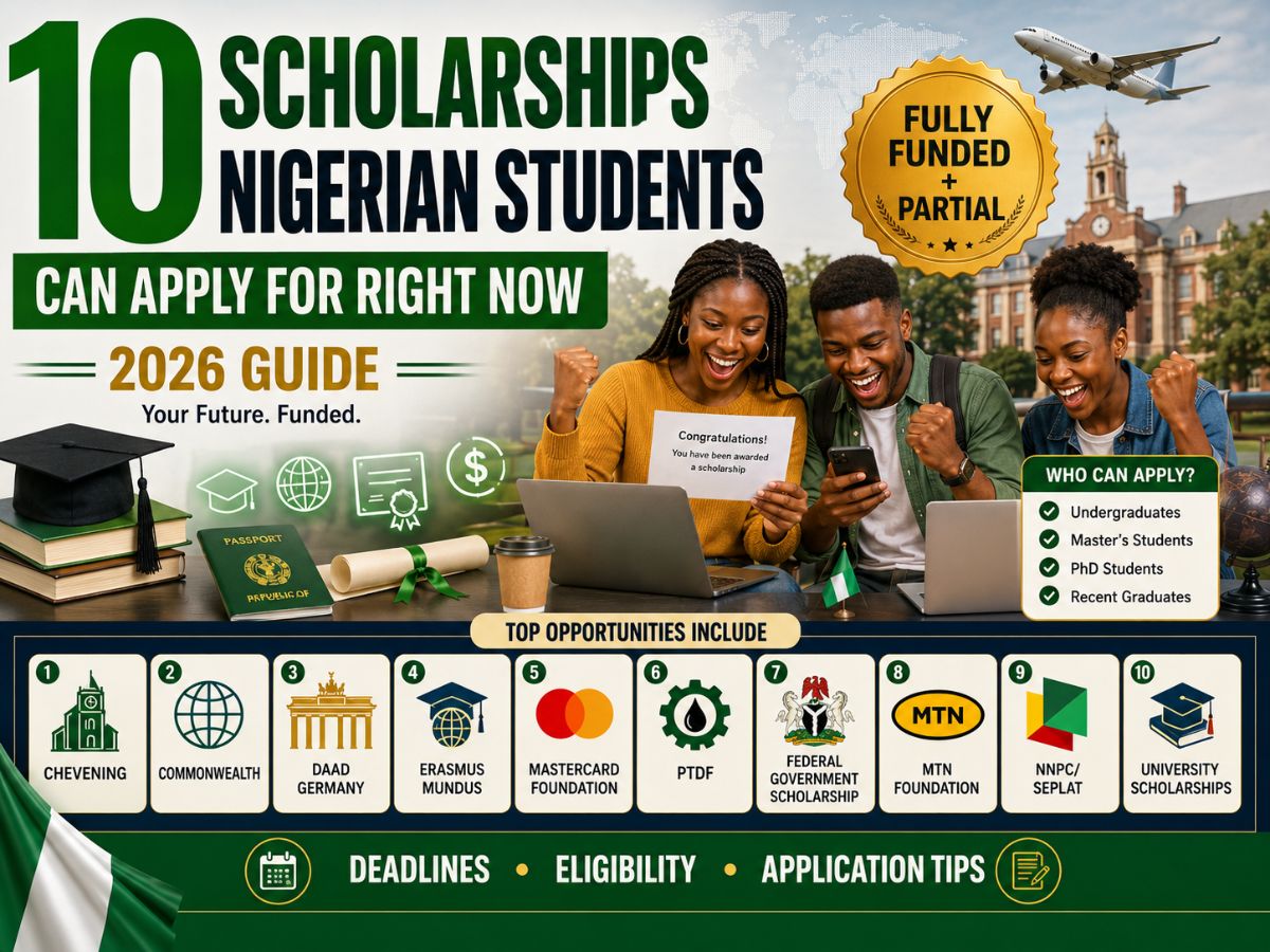 10 Scholarships Nigerian Students Can Apply For Right Now (2026 Guide