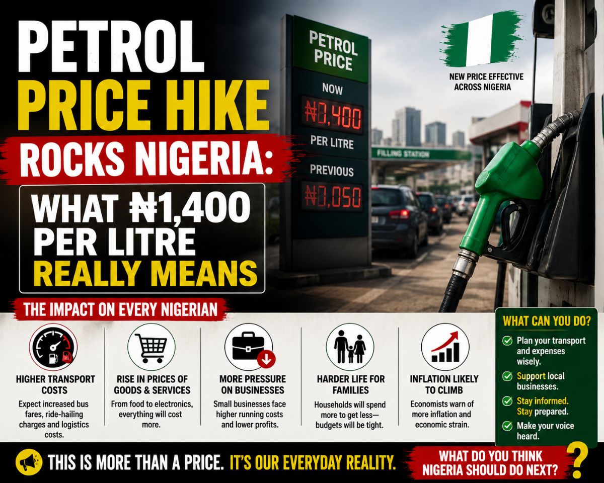 Petrol Price Hike Rocks Nigeria: What ₦1,400 Per Litre Really Means