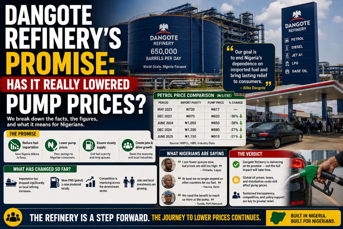 Dangote Refinery's Promise: Has It Really Lowered Pump Prices?