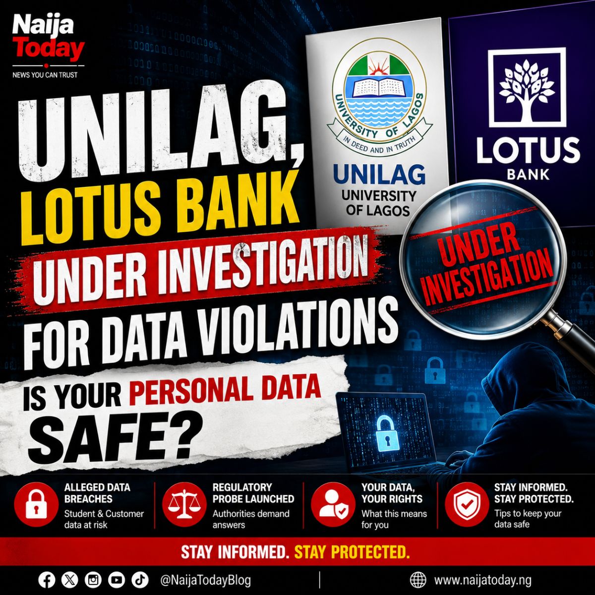 UNILAG, Lotus Bank Under Investigation for Data Violations — Is Your Personal Data Safe?
