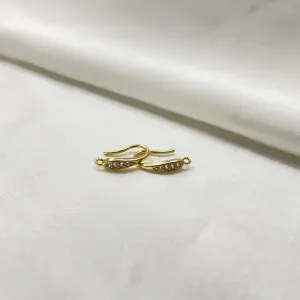 Boucle perle zircon plaque Or