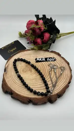 sebha 33pcs  pierre akik rose, blue, noir 