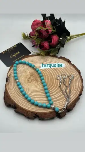 sebha 33pcs pierre turquoise, cornaline, oeil de tigre 