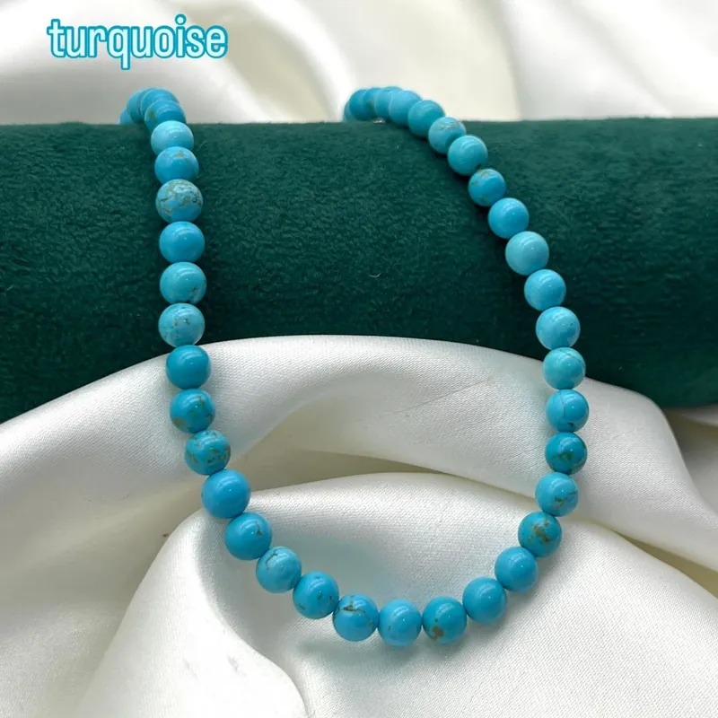 Turquoise pierre round 6,8 et 10mm - 1