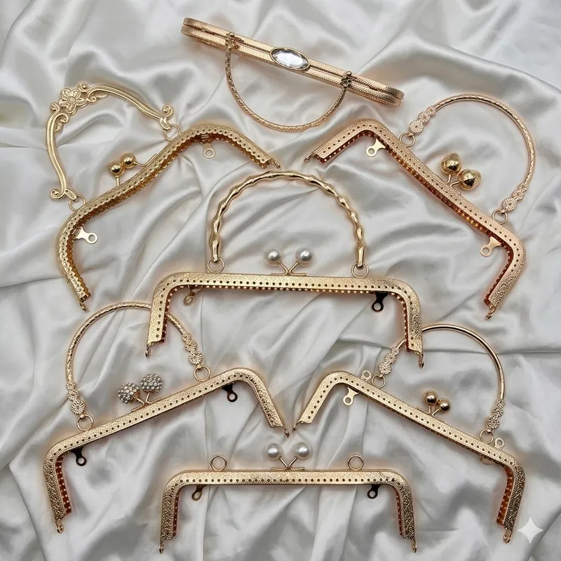 Cadre de Sac avec main 20cm Doré - 1