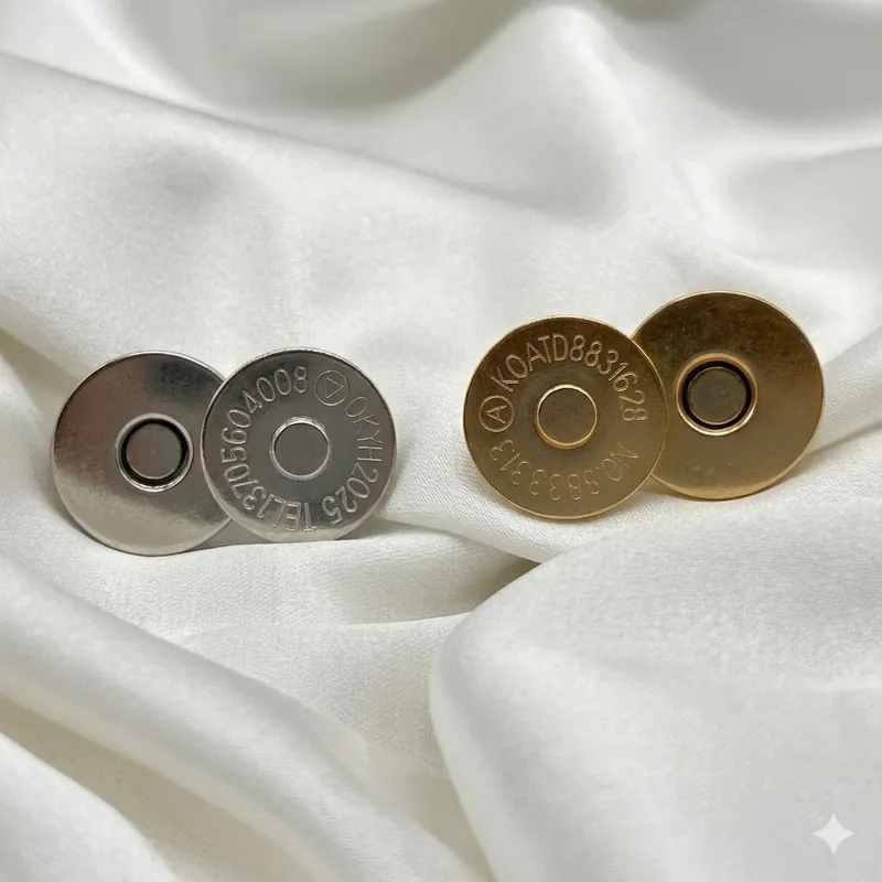Bouton magnétique de sac Doré et Argent - 1