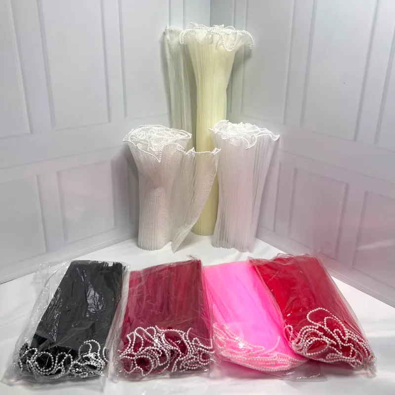 Paque Pochettes pour bouquets à bordure perlée Plusieurs tailles - 1