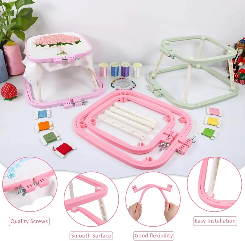 tambour plastic carré pour la broderie - 1