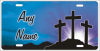 Golgotha Three Crosses Christian personalized novelty license plate blue - Image 2 of 0