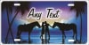 Couple on the beach with horses blue personalized novelty Front license plate for lovers Decorative Vanity Car Tag - Image 1 of 0