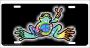 Peace Frog peace sign custom car tag Custom License Plates, Personalized License Plates, Decorative License Plates, Front License Plates, Car Tags, airbrush - Image 1 of 0