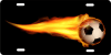 flaming soccer ball Custom License Plates, Personalized License Plates, Decorative License Plates, Front License Plates, Car Tags, airbrush - Image 1 of 0
