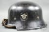 Original German WWII Double Decal M34 Feuerschutzpolizei (Fire Police) Helmet Size 64/57 - Image 2 of 0