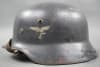 Original German WWII M35 Double Decal Luftwaffe Helmet Q66 Named to "Moog" 1. Batterie, Flak-Regiment 5 - Image 2 of 0