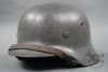 Original German WWII M35 Kriegsmarine Battleship Gray Camouflaged (Ex Single Decal) Helmet SE64 - Image 1 of 0