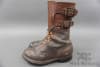 Original US WWII Brown Leather Double Buckle Boots Size 7E (Wide) Dated 1945 - Image 3 of 0