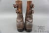 Original US WWII Brown Leather Double Buckle Boots Size 7E (Wide) Dated 1945 - Image 4 of 0