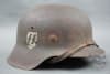 Original M42 Waffen SS Single Decal Helmet EF66 Normandy Barn Find - Image 1 of 0