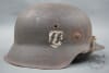 Original M42 Waffen SS Single Decal Helmet EF66 Normandy Barn Find - Image 2 of 0