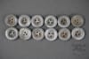 Original German WWII Aluminum Ground Dug 3-Hole Dish Buttons for Zeltbahns & Equipment - Image 1 of 0