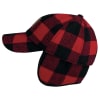 Big Bill Plaid Wool Hunting Hat with Ear Flaps BBHHAT2 Red & Black - Image 2 of 0