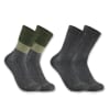 Carhartt Midweight Synthetic-Wool Blend Colorblock Crew Sock 2 Pack SC9622M - Image 1 of 0