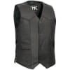 Men's black cowhide western leather vest with side laces and 4-button snap closure, style FMM602BM - Image 1 of 0