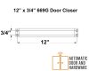 669G 12 in. x 3/4 in. Commercial Door Closer, Low Profile Cover, Standard Arm, Aluminum Colored Finish - Image 2 of 0