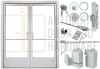 Alum-Lite Quick Ship 72 in. x 84 in. Commercial Narrow Stile ADA Compliant Storefront Double Door and Frame, 1/4 in. Glass Stops (Glass Not Included), Offset Pivots, Push Pull Handles, Threshold, and 3 Point Lock, Clear Anodized - Image 1 of 0