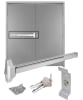 Touch Pad Panic Bar Rim Exit Device With Outside Pull, Lock Cylinder, and Double Door Strike For Hollow Metal Double Door (Construction Pro Hardware Swing Master Series 40) - Image 1 of 0