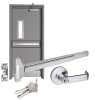 Touch Pad Panic Bar Rim Exit Device and Outside Lever Handle For Hollow Metal Door (Construction Pro Hardware Swing Master 40 Series) - Image 1 of 0